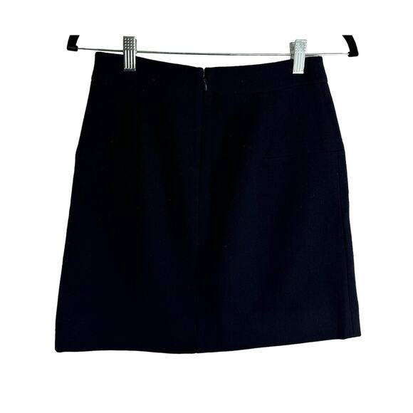 J. Crew Fleece Skirt Womens Wool Blend Blue Lined size 0 - Picture 5 of 5